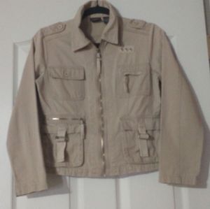 Khaki, Casual Utility Jacket